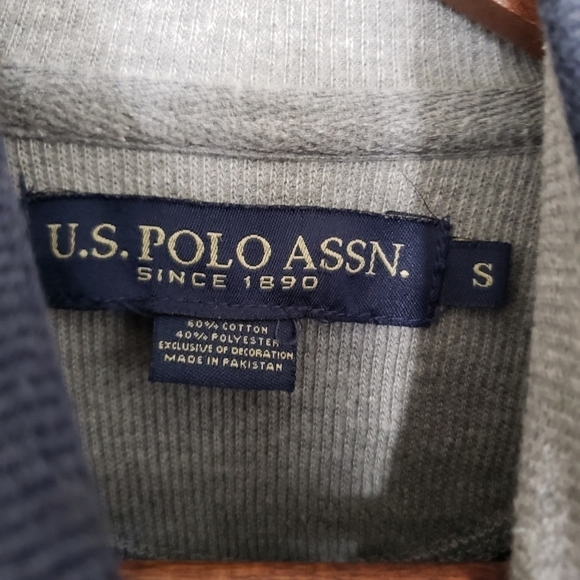 US Polo Association 1/4 Zip Henley Long Sleeve Shirt Mens Size Small Navy Blue - Picture 6 of 8